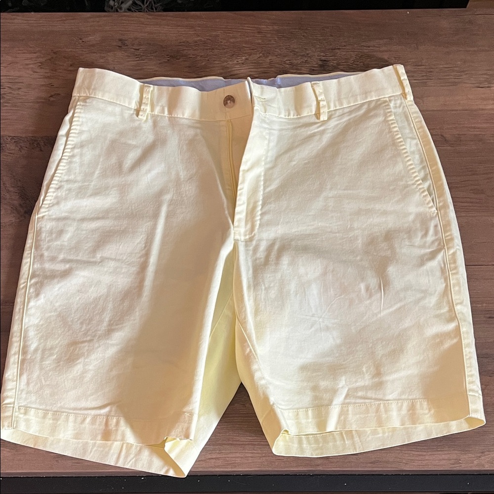 Peter Millar Soft Yellow Flat Front Shorts